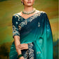 Dual Tone Saree With Zari & Sequin Embroidery