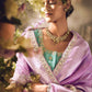 The Royal Orchid: A Banarasi Masterpiece in Lavender & Teal