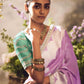 The Royal Orchid: A Banarasi Masterpiece in Lavender & Teal
