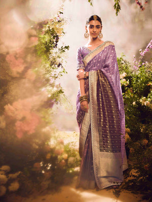 Lavender Silk Saree