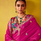 REGAL MAGENTA ELEGANCE: A TIMELESS SAREE OF OPULENCE