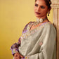 ELEGANT SILVER SAREE WITH ORNATE BLOUSE