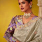 ELEGANT SILVER SAREE WITH ORNATE BLOUSE