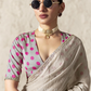 Polka Grace Soft Silk Saree Silver Grey