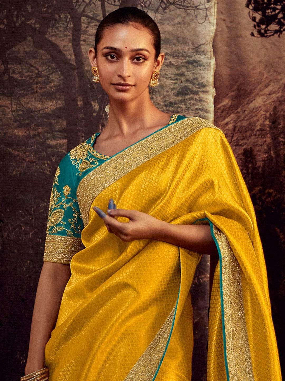 GOLDEN BLOOM KANJEEVARAM SAREE - Kimora.in