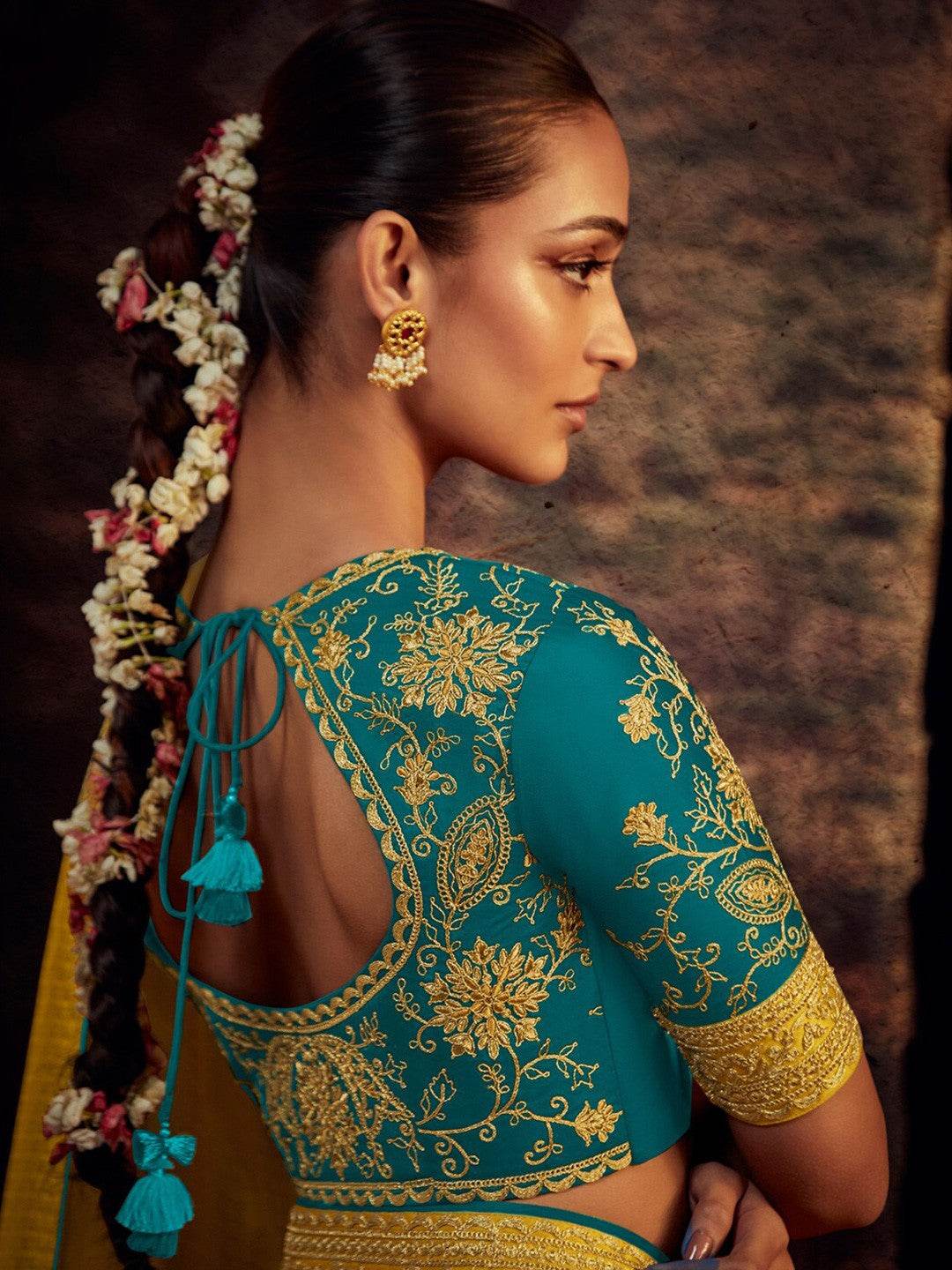 GOLDEN BLOOM KANJEEVARAM SAREE - Kimora.in