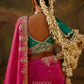 embroidered green blouse, gold zari detailing