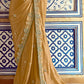 GOLDEN DESIGNER SILK SAREE WITH RICH ZARI EMBROIDERY - Kimora.in