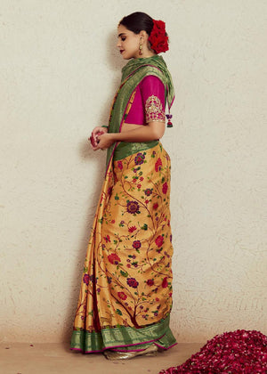 GOLDEN RADIANCE – BRASSO DESIGNER SOFT SILK SAREE