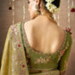 Olive Green Tissue Dola Silk Saree with Zari & Stone Work