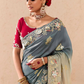 Shaded Grey Tussar Silk Saree