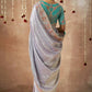 Sky Blue Bridal Dola Silk Saree with Zari & Stone Work