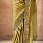Olive Green Tissue Dola Silk Saree with Zari & Stone Work
