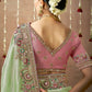Pista Green Bridal Dola Silk Saree with Zari & Stone Work