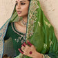 Peacock Green & Royal Blue Tussar Silk Saree