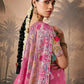 Gorgeous Pink Banarasi Saree with Multi-Color Floral Weaving &amp; Matching Pink Blouse