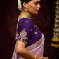 The Lavender Haze Banarasi Saree with Royal Purple Blouse