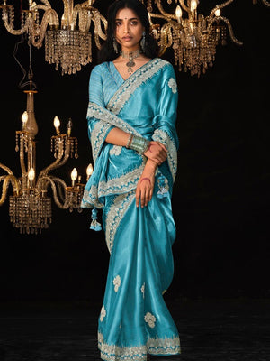ICE BLUE  SILK SAREE