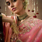 Classic Pink Dola Silk Saree with Zari & Stone Work