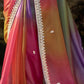 Multicolor Pure Tissue Silk Saree with Embroidered Designer Blouse