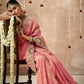 Classic Pink Dola Silk Saree with Zari & Stone Work