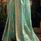 Elegant Green Silk Saree with Contrast Yellow Blouse