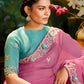 The Pink Organza saree with teal blouse