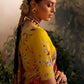Classic Red Banarasi Silk Saree with Yellow Embroidered Blouse