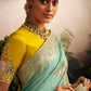 Elegant Green Silk Saree with Contrast Yellow Blouse