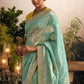 Elegant Green Silk Saree with Contrast Yellow Blouse