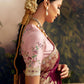 Embroidered Pure Viscose Dola Silk Purple Traditional Bridal Saree