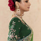 Peacock Green & Royal Blue Tussar Silk Saree