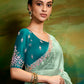 Elegant Sea Green Pure Tissue Silk Saree with Floral Embroidery