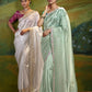 Elegant Sea Green Pure Tissue Silk Saree with Floral Embroidery
