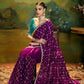 Maroon Designer Silk Saree with Sequin Work & Teal Blouse