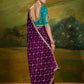 Maroon Designer Silk Saree with Sequin Work & Teal Blouse