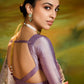 Graceful Gray Saree with Purple Blouse