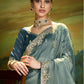 Dark Green Fancy Embroidery Saree with Handwork