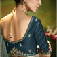 Dark Green Fancy Embroidery Saree with Handwork