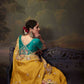 MUSTARD YELLOW DESIGNER ORGANZA SILK SAREE