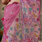 Gorgeous Pink Banarasi Saree with Multi-Color Floral Weaving