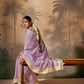 Royal Purple Silk Saree with Stunning Contrast Green Blouse