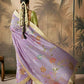 Royal Purple Silk Saree with Stunning Contrast Green Blouse
