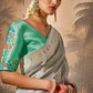 Elegant Grey Designer Saree