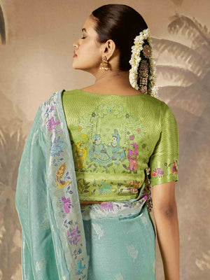 Elegant Sea Green Designer Saree – Perfect for Festive, Party & Wedding Wear