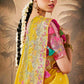 Vibrant Yellow Saree with Red Contrast Blouse