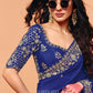 Indira Natural Crepe Saree in Deep Blue