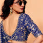 Indira Natural Crepe Saree in Deep Blue