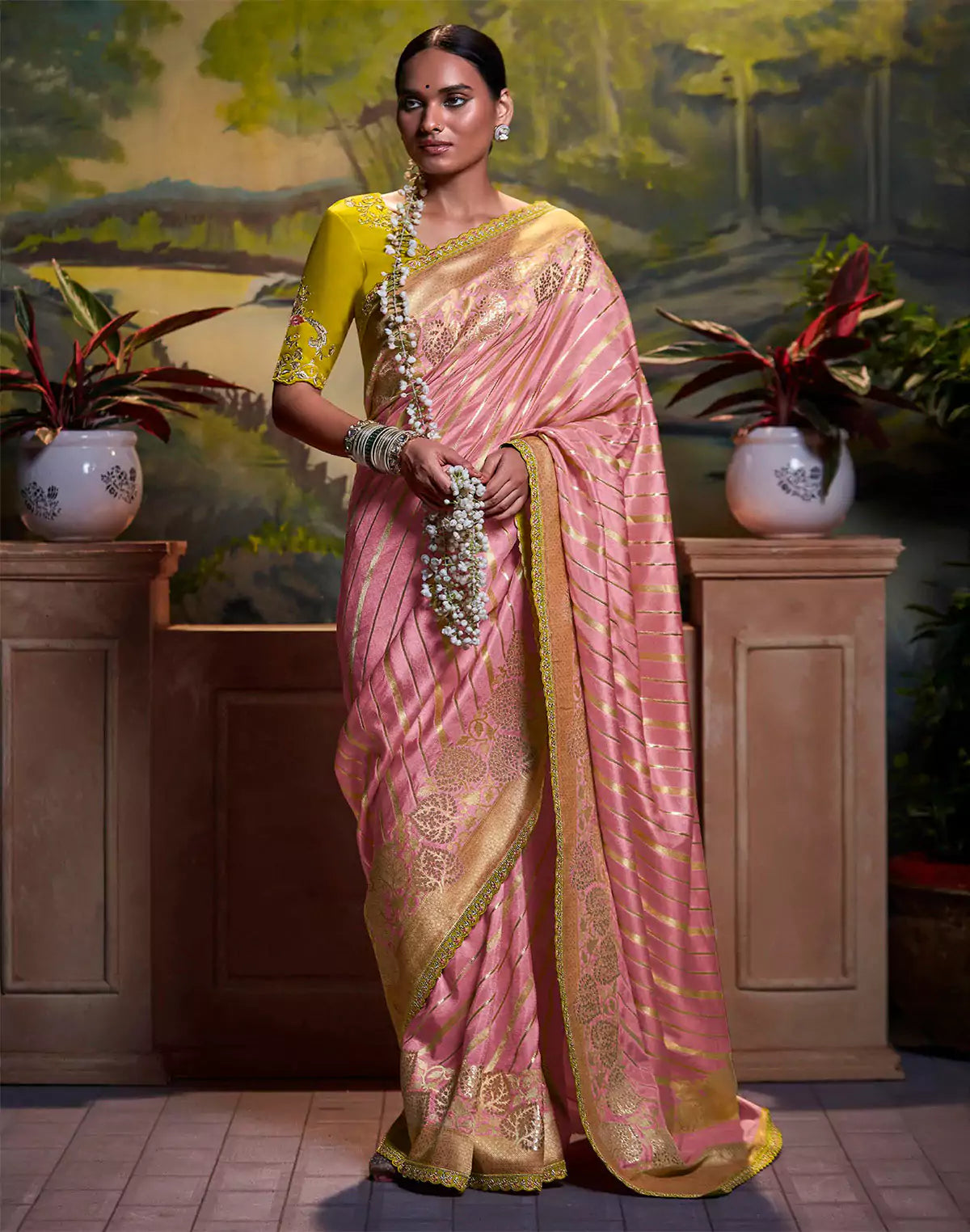 Pushpa Paavai Dola Silk Saree Light Pink