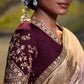 ROSE PINK PURE DOLA SILK FLORAL SAREE - Kimora.in